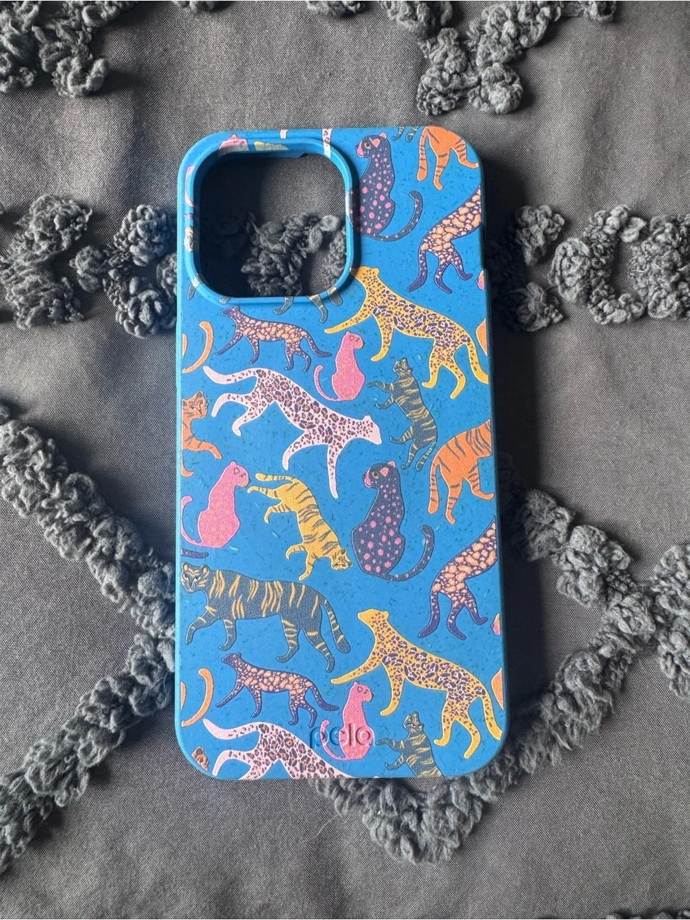 Colorful Leopard & Tiger Pattern Blue Phone Case